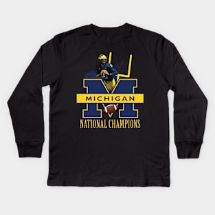 Awesome Michigan National Champions Design Kids Long Sleeve T-Shirt